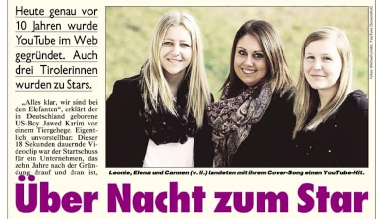 Die „Krone“ berichtete schon vor rund acht Jahren über Leonie, Elena und Carmen. (Bild: Krone)