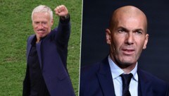 Didier Deschamps (l.) und Zinedine Zidane (Bild: APA/AFP/JACK GUEZ/FRANCK FIFE)