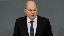 Deutschlands Bundeskanzler Olaf Scholz am Mittwoch in einer Regierungserklärung im Deutschen Bundestag (Bild: Associated Press)