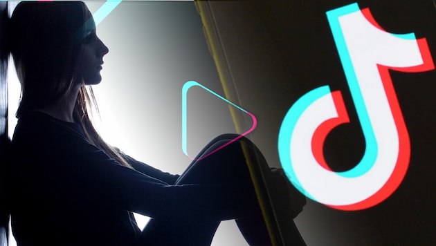 With its algorithm, TikTok pushes harmful content that promotes eating disorders and self-harm into the feeds of young users. (Bild: stock.adobe.com, Krone KREATIV)