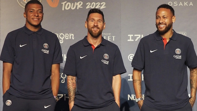 Kylian Mbappe, Lionel Messi und Neymar (Bild: AFP or licensors)