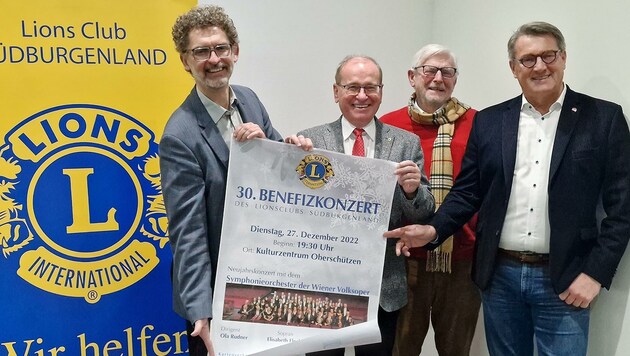 Lionsclub Präsident Alois Schedl (2. von links) mit seinem Team Michael Plank, Reinhold Schranz und Alfred Kollar. (Bild: Franz Weber)