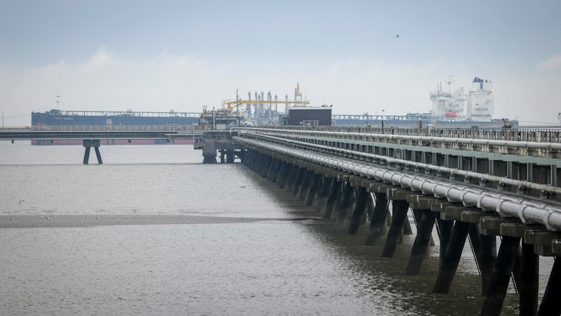 Ein Terminal für Flüssigerdgas (LNG) in Niedersachsen (Bild: AFP)