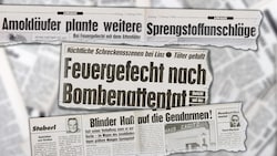 Die Schlagzeilen in der „Krone“ nach dem schrecklichen Attentat im Jahr 1992. (Bild: Krone KREATIV, stock.adobe.com)
