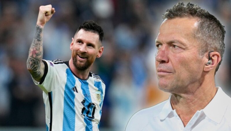 Lionel Messi (l.) und Lothar Matthäus (Bild: Associated Press/APA/AFP/Haitham AL-SHUKAIRI)