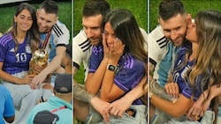 Lionel Messi mit seiner Antonella (Bild: AP)