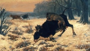 Una vaca es atacada por lobos (Otto von Thoren, alrededor de 1872) (Imagen: Kunsthistorisches Museum Viena)