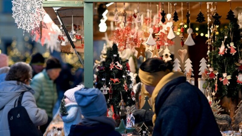 Besucher des Hellbrunner Christkindlmarktes „Adventzauber“ vor dem Schloss Hellbrunn (Bild: APA/BARBARA GINDL)