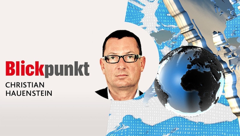 Analyzes for the "Krone": foreign policy expert Christian Hauenstein (Bild: stock.adobe.com, Krone KREATIV)