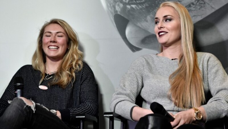 Mikaela Shiffrin (l.) und Lindsey Vonn (Bild: APA/HANS KLAUS TECHT)