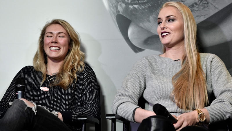 Mikaela Shiffrin (l.) und Lindsey Vonn (Bild: APA/HANS KLAUS TECHT)