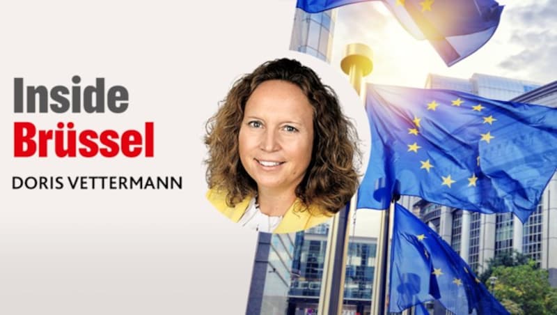 Analysiert für die „Krone“ die Themen der EU - Doris Vettermann. (Bild: stock.adobe.com, Krone KREATIV)