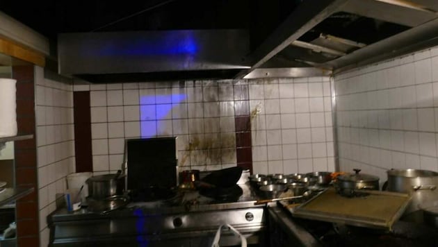 So sah es nach dem Brand in der Küche aus (Bild: FW Graz)
