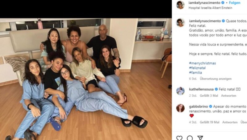 Tochter Kely Cristina Nascimento postete am Samstagabend (Ortszeit) ein Familien-Foto auf ihrer Instagram-Seite. (Bild: instagram.com/iamkelynascimento)