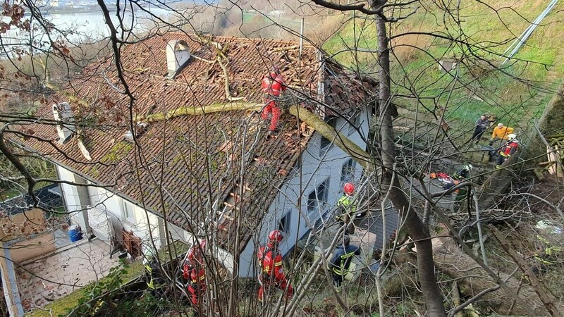 Der Baum war auf das Haus gestürzt. (Bild: FF Schweinbach)