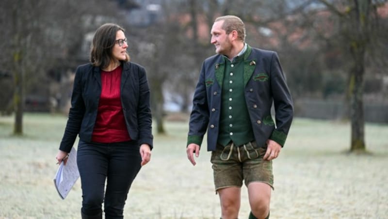 David Haslauer im Gespräch mit „Krone“-Redakteurin Barbara Kneidinger. (Bild: Markus Wenzel)