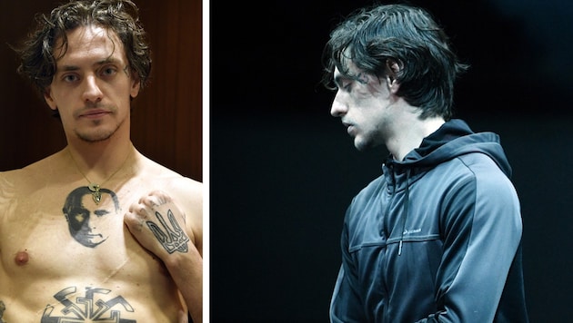 Sergej Polunin: Das Mailänder Arcimboldi-Theater setzte seine Aufführung wegen dreier Putin-Tattoos ab. (Bild: AFP Krone KREATIV,)