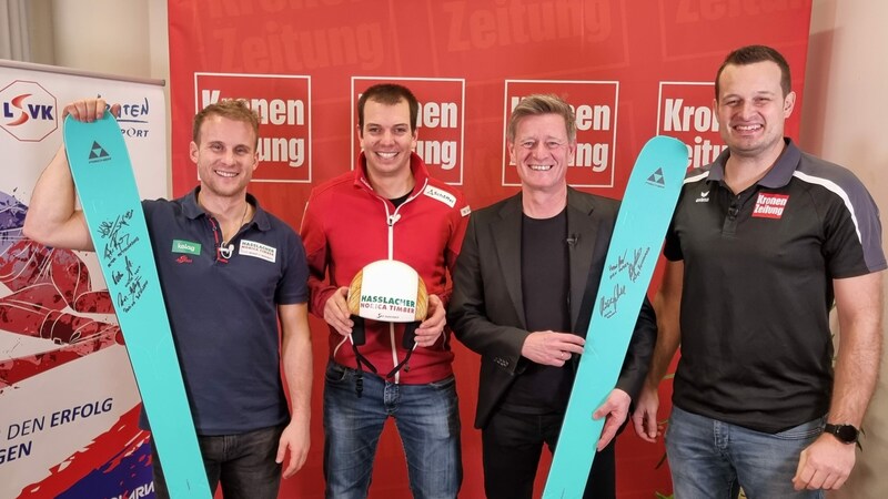 Markus Salcher und Arno Arthofer zu Gast beim „Krone“-Skistammtisch. (Bild: Jomo KG)