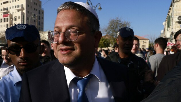 Trotz Warnungen hat Israels rechtsextremer Minister für Nationale Sicherheit, Itamar Ben-Gvir, am Dienstag den Tempelberg in Jerusalem besucht. (Bild: AFP)