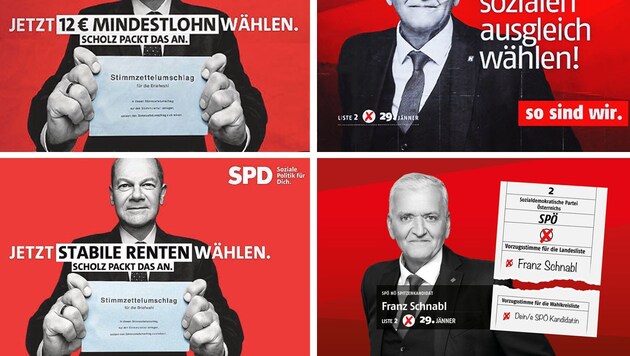 (Bild: SPD (2), Molnar Attila, Schnabl Facebook, Krone KREATIV)