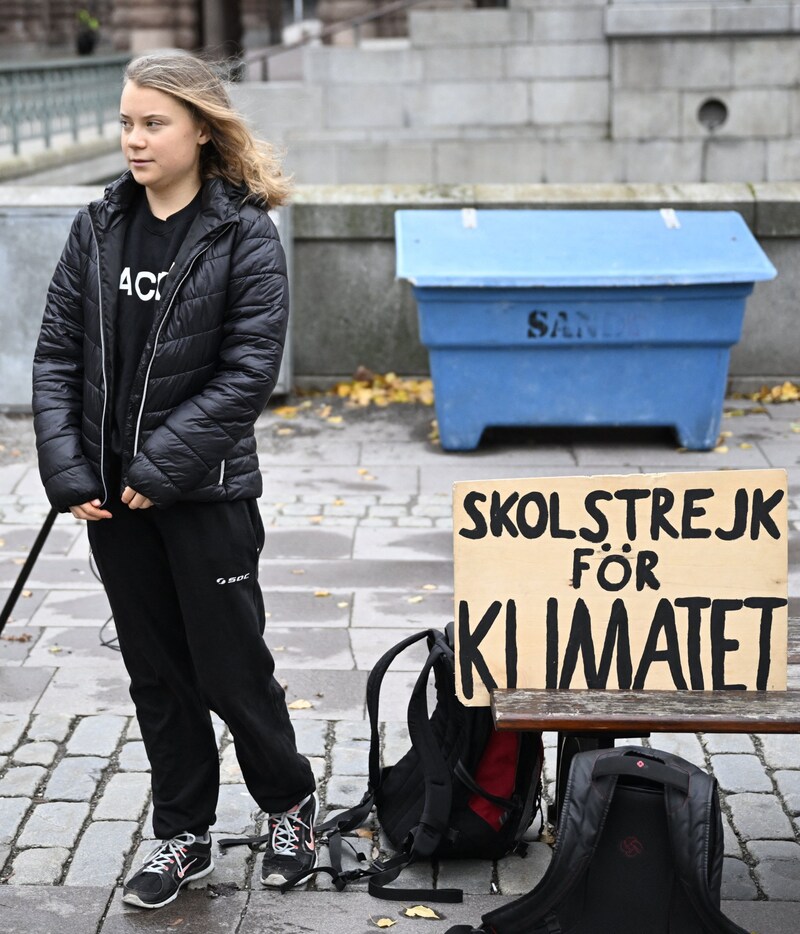 Die schwedische Klima-Aktivistin Greta Thunberg bei einer „Fridays for Future“-Demonstration (Bild: AFP)