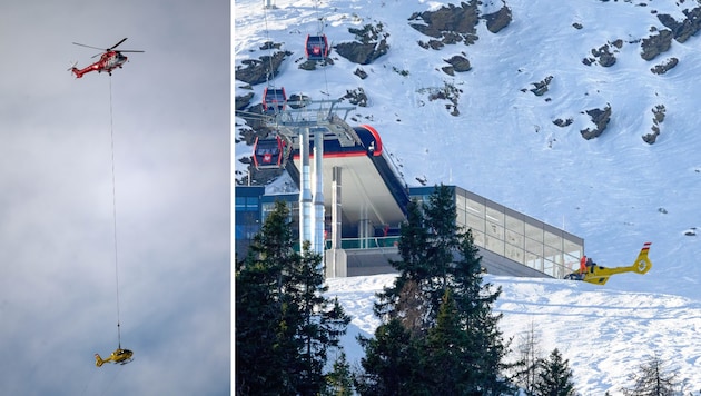 Spektakuläre „Rettungsaktion“ in der Axamer Lizum (Bild: zeitungsfoto.at)