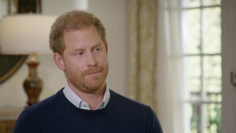 Undatiertes, von ITV herausgegebenes Bildschirmfoto des Herzogs von Sussex während seines Interviews mit Tom Bradby von ITV in Kalifornien, USA, für die Sendung „Harry: Das Interview“. (Bild: ITV1 and ITVX / PA / picturedesk.com)