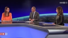 Klimaaktivistin Martha Krumpeck und ÖVP-Staatssekretärin Claudia Plakolm diskutierten im „ZiB 2“-Studio. (Bild: ORF)