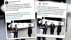 (Bild: twitter.com/GrantShapps, twitter.com/VirginOrbit, Krone KREATIV)