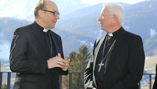 Die beiden Bischöfe Hermann Glettler und Franz Lackner (re.). (Bild: Birbaumer Christof)