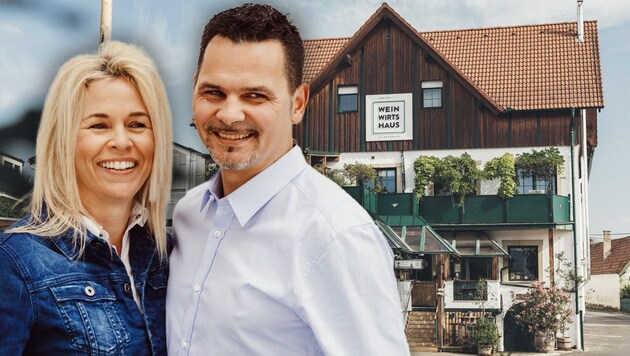 Das Gastronomenpaar Astrid und Michael Wlaschitzt trotzt der Energiekrise mit witzigen Ideen. (Bild: privat Krone KREATIV,)