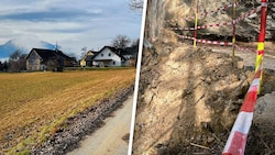 Noch immer ist die Guntschacher Straße gesperrt. (Bild: Marcel Tratnik, Krone KREATIV)