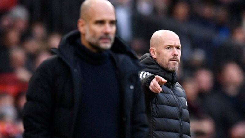 Pep Guardiola und Erik ten Hag (Bild: AFP or licensors)