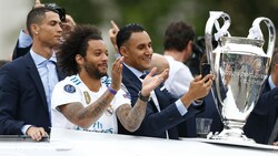 Cristiano Ronaldo (links) und Keylor Navas (3.v.l.) beim Champions-League-Triump 2018 (Bild: AFP or licensors)