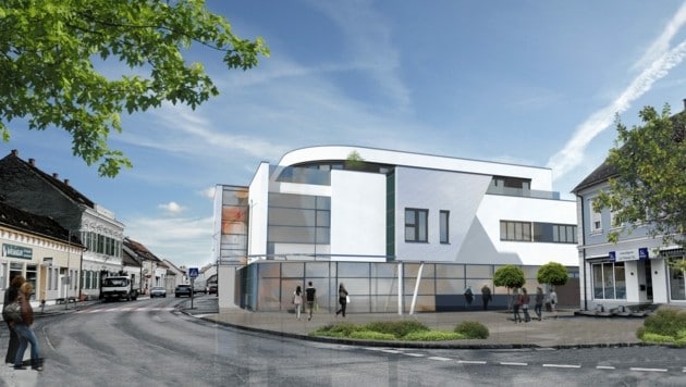 So soll der neue Gebäudekomplex in Großpetersdorf aussehen. (Bild: BPM Oberwart)
