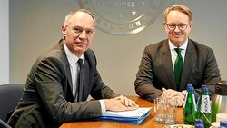 Innenminister Gerhard Karner (li.) traf Frontex-Chef Hans Leijtens. (Bild: BMI/Karl Schober)