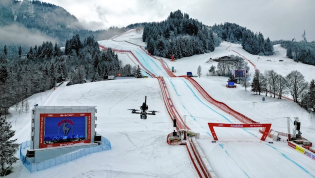 Ziel aller Ski-Träume – das Ziel der Kitzbüheler Streif (Bild: Mario Urbantschitsch)