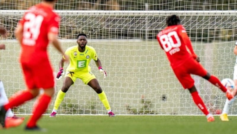 Arthur Okonkwo stand erstmals im Sturm-Tor (Bild: GEPA pictures/ Johannes Friedl)