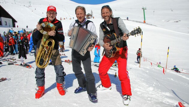 Das Kärntner Skilehrer Trio spielt morgen auf der Kaiserburg. (Bild: Krierer Wilfried/Kronenzeitung)