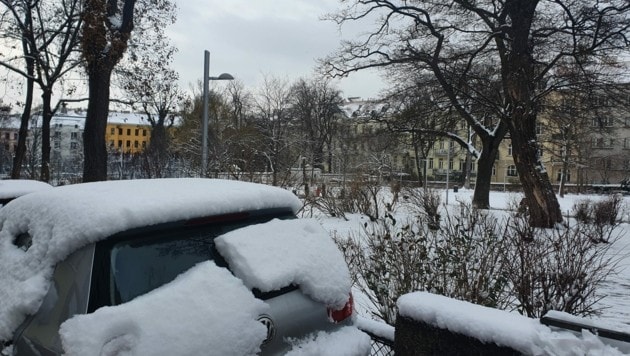 Längst wieder geschmolzen: Am Wochenende stattete der Winter Wien einen Besuch ab. Wer das als Argument gegen den Klimawandel ins Feld führt, liegt aber ziemlich daneben. (Bild: Irina Stöckl)