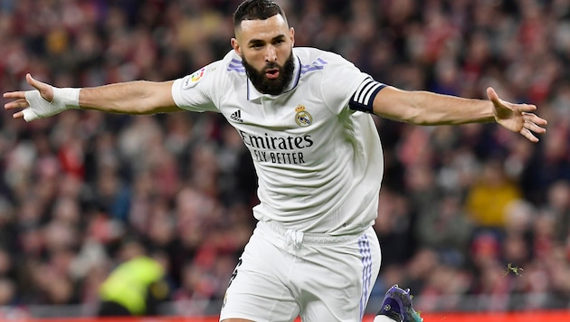 Real-Superstar Karim Benzema (Bild: Copyright 2023 The Associated Press. All rights reserved)