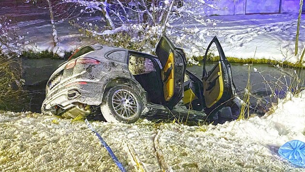 Die Frau und ein Hund starben bei dem Unfall in der Nacht auf Sonntag.. (Bild: Manfred Fesl)