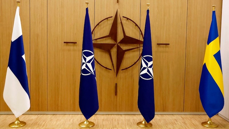 Die jüngsten Mitglieder der NATO: Finnland und Schweden (Bild: APA/AFP/POOL/JOHANNA GERON)