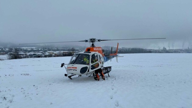 Private Hubschrauber sind in Kärnten im „Schnee-Einsatz“ (Bild: Felix Justich)