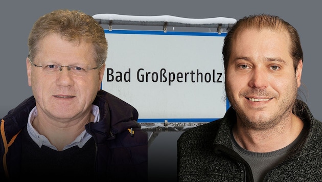 Manfred Grill (SPÖ, li.) teilte sich ganz einfach das Amt des Bürgermeisters mit Hermann Hahn. (Bild: Klaus Schindler, Krone KREATIV)