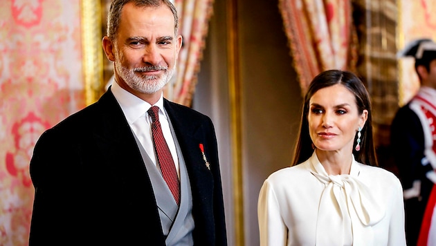 König Felipe mit Königin Letizia beim Botschafterempfang (Bild: Viennareport)