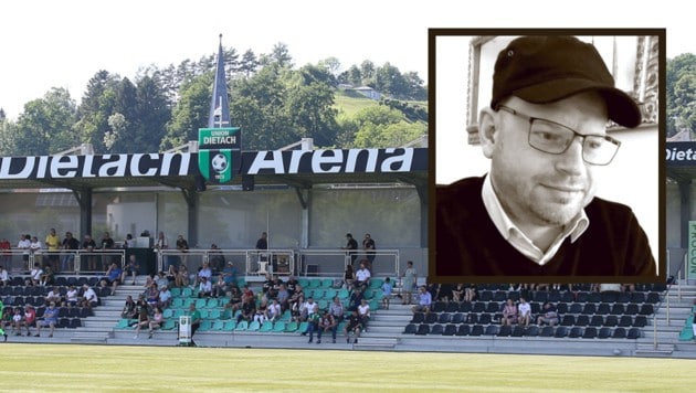 Jürgen B. (48, kl. Bild) war ein leidenschaftlicher Fan der Fußballer von Union Dietach. (Bild: Daniel Scharinger, zVg, Krone KREATIV)