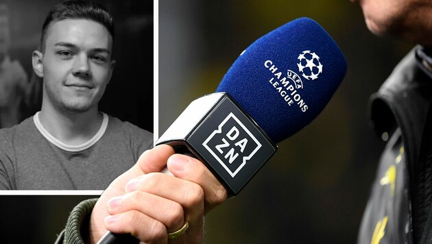 Große Trauer um DAZN-Kommentator Christian Scherpe. (Bild: AFP, instagram.com/fcadlermeindorf.official)