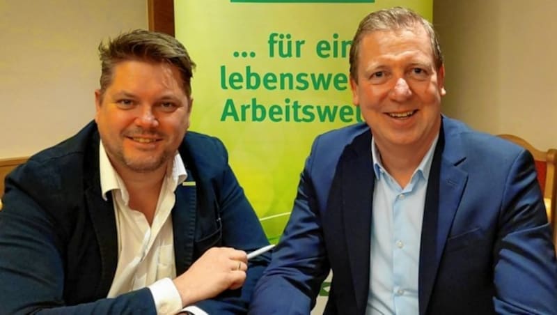 Peter Amreich (re.) und Walter Semlitsch von der steirischen Pendlerinitiative. (Bild: Pendlerinitiative)