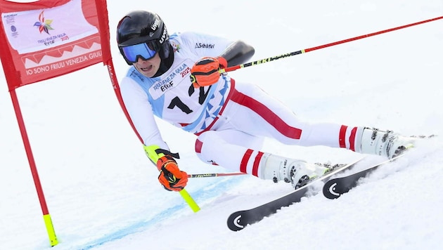 Der 17-Jährige Moritz Zudrell fuhr im zweiten Durchgang des Riesentorlaufs Bestzeit, ein Fehler im ersten Lauf bremste ihn aber ein wenig. (Bild: GEPA pictures)